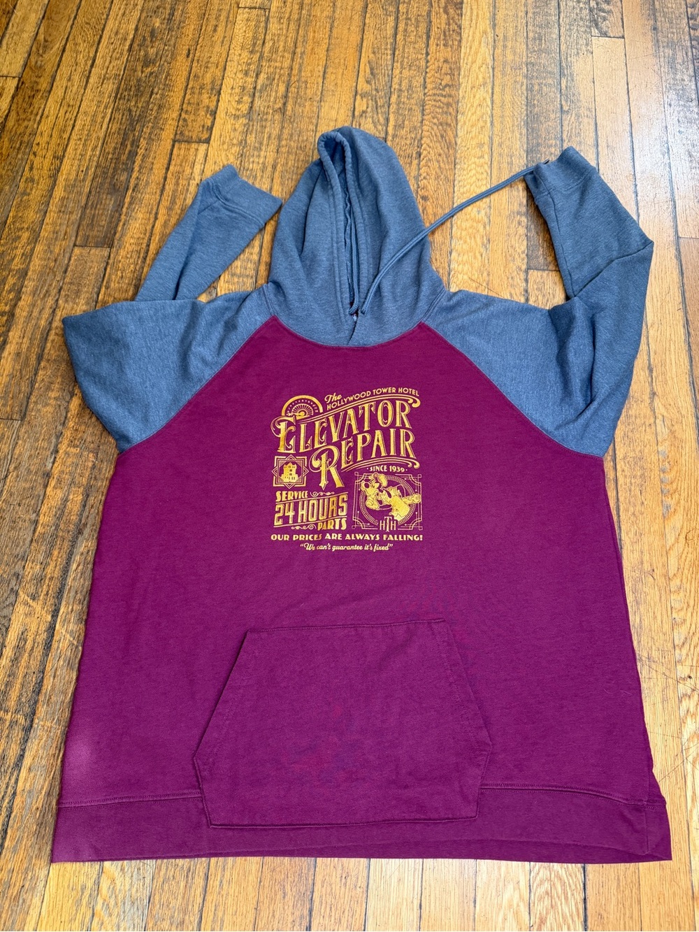 Disney Parks Tower of Terror Elevator Repair Hoodie XXL Raglan Hollywood Studios